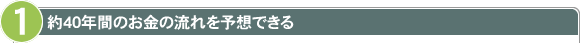 1 約40年間のお金の流れを予想できる