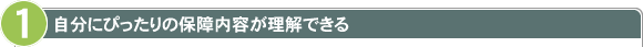 自分にぴったりの保障内容が理解できる